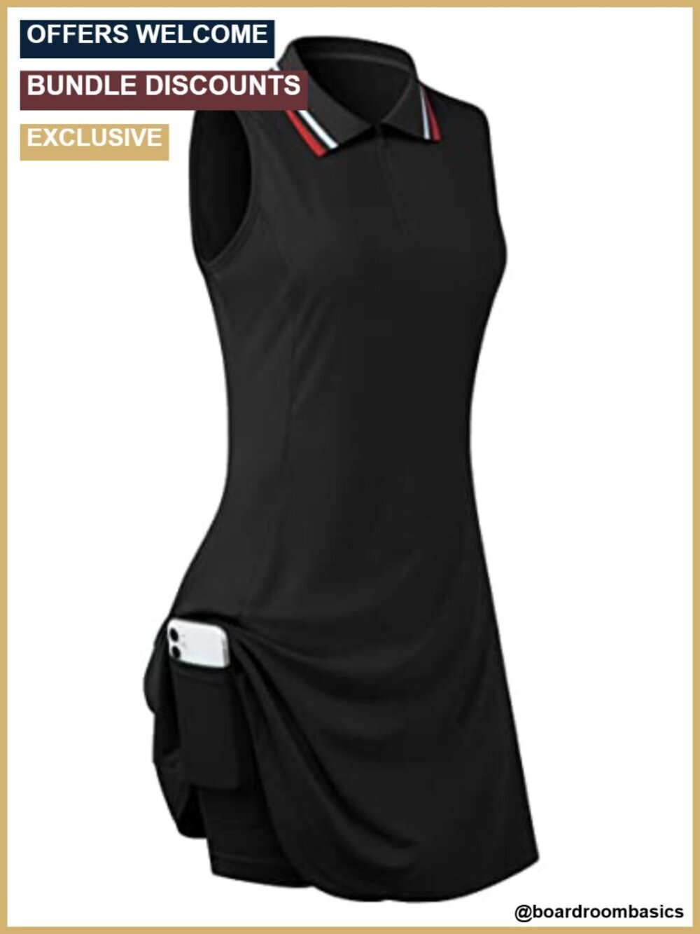 FREEYE Women's Sleeveless Tennis Golf Dress with Inner Shorts Pockets